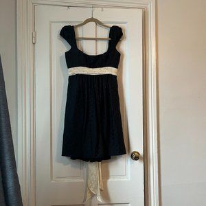 Party Dress! MILLY NY Dress Silk Empire Waist Polka Dot Sash